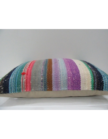 Vintage Handmade Colorful Striped Kilim Cushion Cover