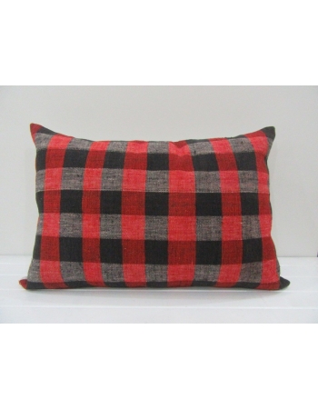 Vintage Handmade Gray and Red Striped Kilim Cushion Cover