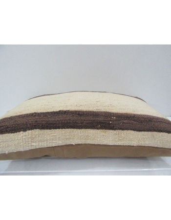 Vintage Handmade Brown Striped Beige Kilim Cushion Cover