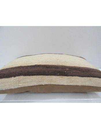 Vintage Handmade Brown Striped Beige Kilim Cushion Cover