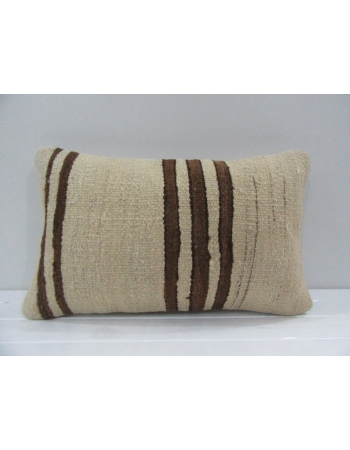 Vintage Handmade Brown Striped Natural Turkish Kilim Pillow cover