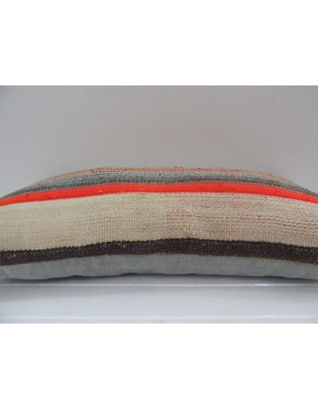 Vintage Multicolor Striped Turkish Kilim Pillow Cover