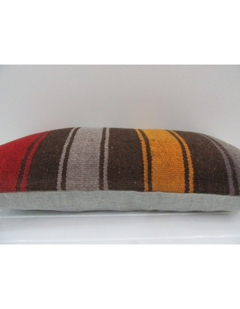 Vintage Multicolor Striped Turkish Kilim Pillow Cover