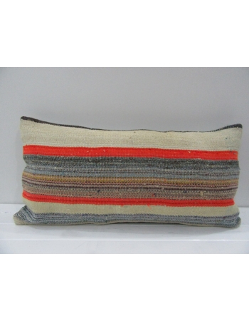 Vintage Multicolor Striped Turkish Kilim Pillow Cover