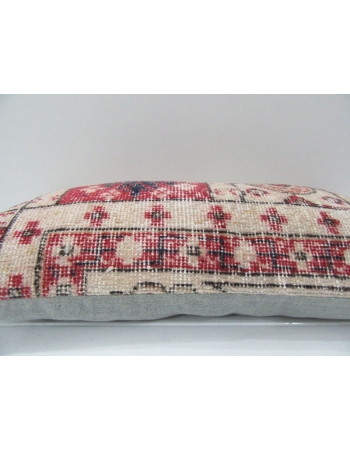 Vintage Handmade Ivory and Red Turkish Pillow Cover