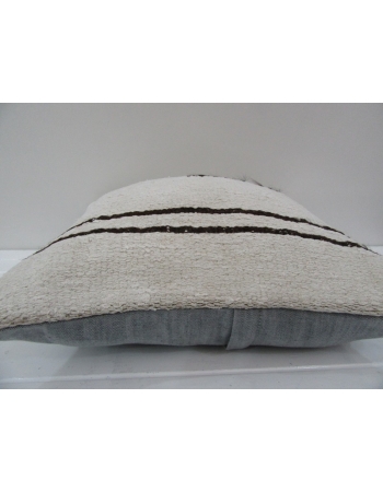 Vintage Handmade Natural Brown Striped Turkish Kilim Pillow cover