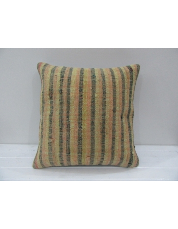 Vintage Handmade Striped Mustard Turkish Kilim Pillow cover