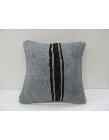 Vintage Handmade Black Striped Gray Turkish Kilim Pillow cover