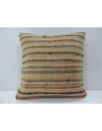 Vintage Handmade Striped Mustard Turkish Kilim Pillow cover