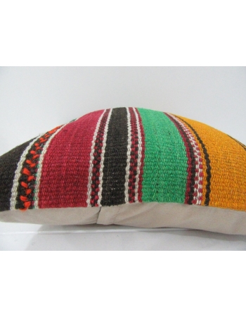 Vintage Handmade Colorful Striped Turkish Kilim Pillow cover