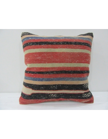 Vintage Handmade Colorful Striped Turkish Kilim Pillow cover