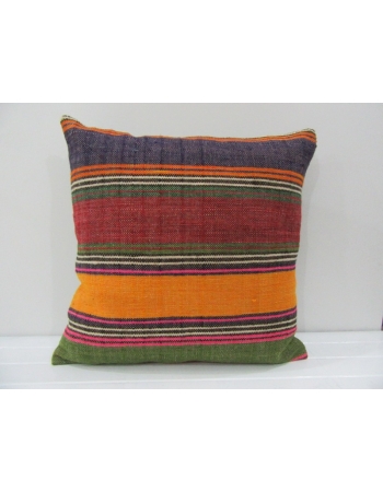 Handmade Colorful Striped Turkish Kilim Pillow Cover