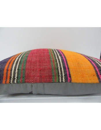 Handmade Colorful Striped Turkish Kilim Pillow Cover