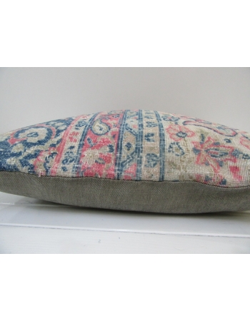 Handknotted Decorative Pink and Blue Turkish Pillow Cover