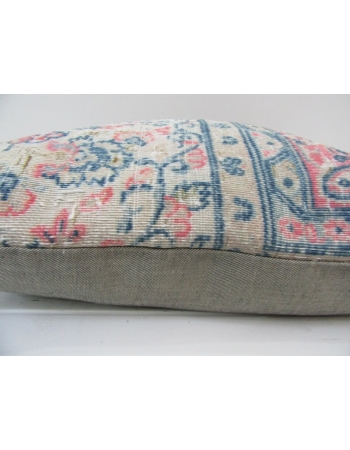 Handknotted Decorative Pink and Blue Turkish Pillow Cover