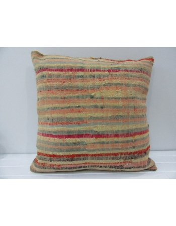 Handmade Multicolor Striped Turkish Kilim Pillow Cover