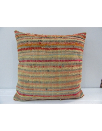 Handmade Multicolor Striped Turkish Kilim Pillow Cover