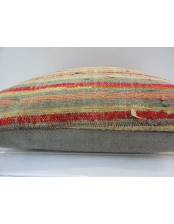 Handmade Multicolor Striped Turkish Kilim Pillow Cover