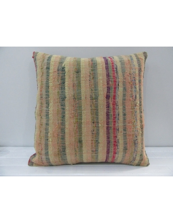 Handmade Multicolor Striped Turkish Kilim Pillow Cover