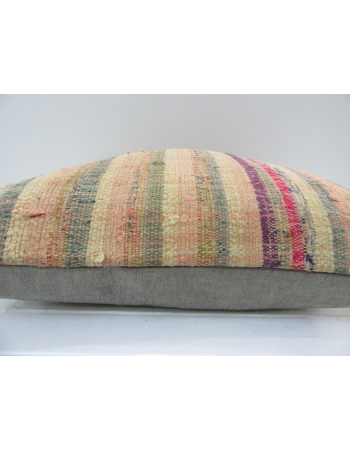 Handmade Multicolor Striped Turkish Kilim Pillow Cover