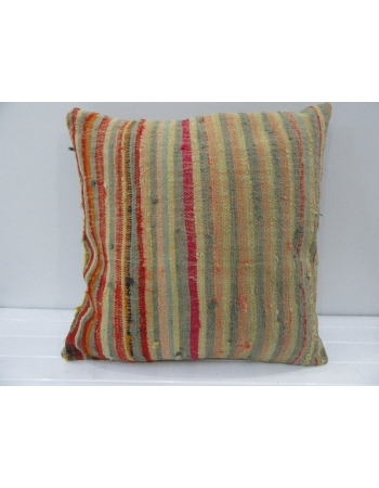 Handmade Multicolor Striped Turkish Kilim Pillow Cover