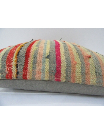 Handmade Multicolor Striped Turkish Kilim Pillow Cover