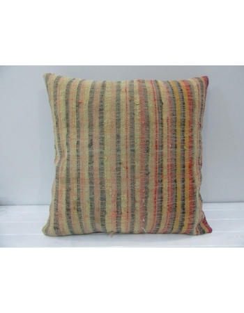 Handmade Multicolor Striped Turkish Kilim Pillow Cover