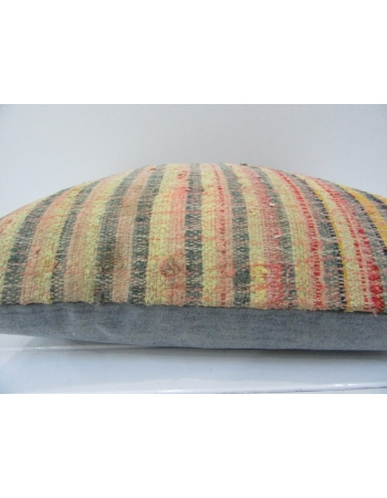 Handmade Multicolor Striped Turkish Kilim Pillow Cover