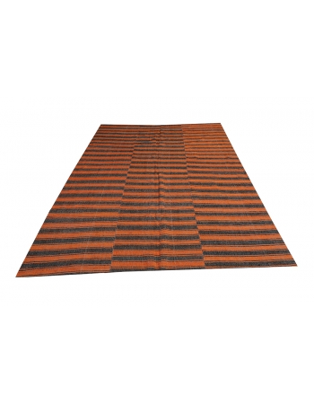 Orange & Brown Kilim Textiles - 6`7