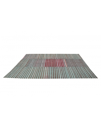 Striped Green Kilim Textiles - 6`6