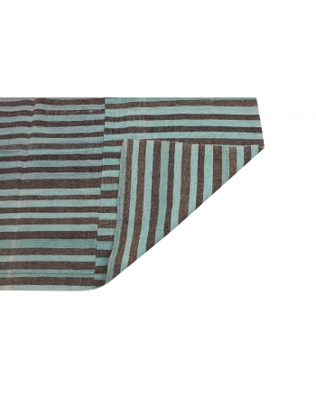 Striped Green Kilim Textiles - 6`6
