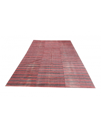 Red & Black Vintage Kilim Textiles - 6`7