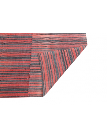 Red & Black Vintage Kilim Textiles - 6`7