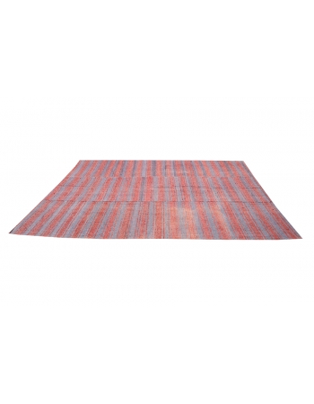 Blue & Red Striped Kilim Textiles - 6`5