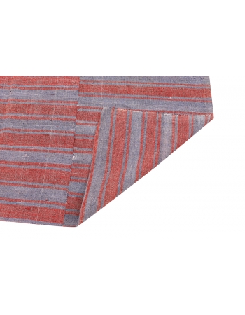 Blue & Red Striped Kilim Textiles - 6`5