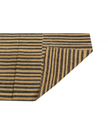 Black & Yellow Striped Kilim Textiled - 5`9