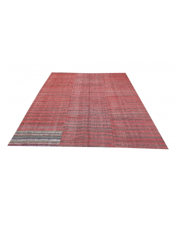 Red & Brown Vintage Kilim Textiles - 6`11