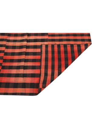 Orange & Black Vintage Kilim Textiles - 6`0