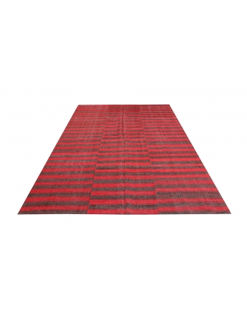 Red & Brown Vintage Kilim Textiles - 6`6