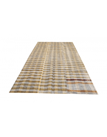 Gray & Mustard Vintage Kilim Textiles - 5`11