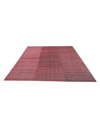 Red & Black Vintage Kilim Textiles - 7`7