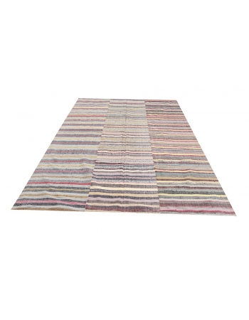 Vintage Striped Kilim Textiles - 6`8