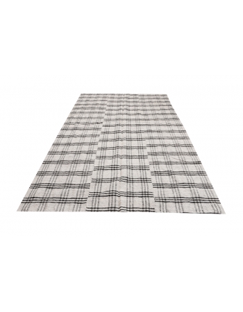 Gray & Black Vintage Kilim Textiles - 6`1