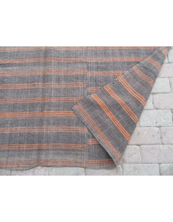 Gray & Orange Vintage Kilim Textile - 5`9