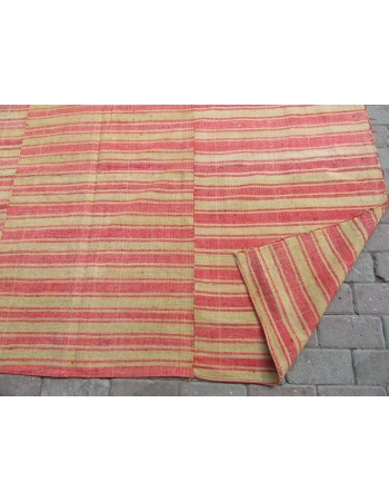 Green & Orange Vintage Kilim Textile - 6`6