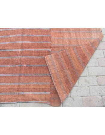 Brown & Blue Vintage Kilim Textile - 6`2