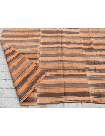 Gray & Orange Vintage Kilim Textile - 5`11