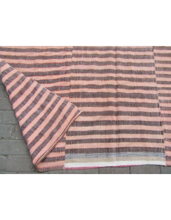 Pink & Brown Vintage Kilim Textile - 6`8