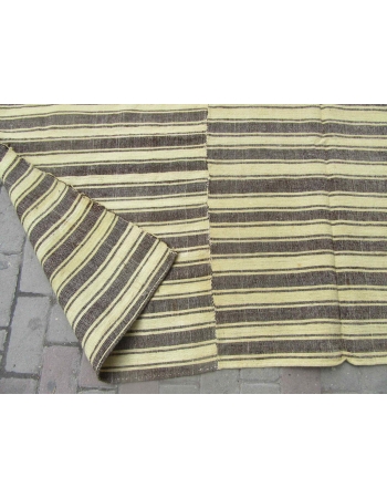 Brown & Ivory Vintage Kilim Textile - 6`9