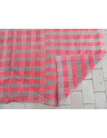 Red & Gray Vintage Kilim Textile - 5`6